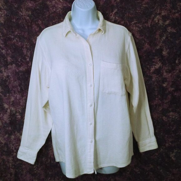 Lot of 2 Tops Vintage 80s L.L. Bean Coolweave Shirts Lady-M/L Cotton Pockets - Picture 3 of 10